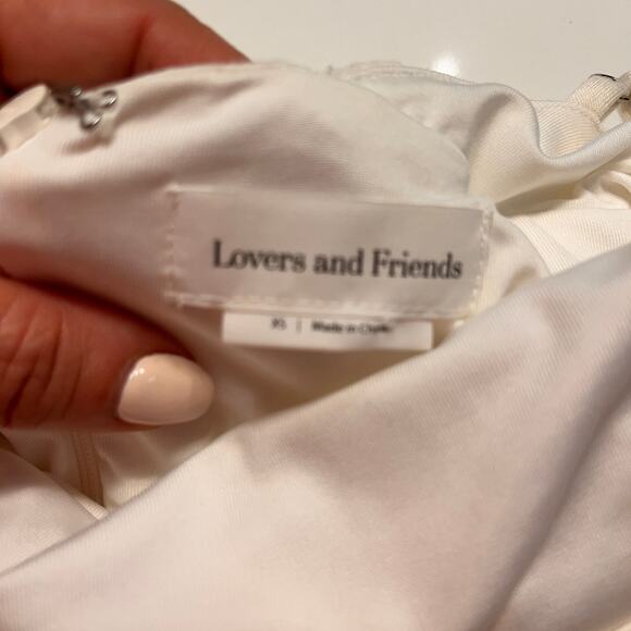 NEW Lovers and Friends Ivory Satin Ruched Spaghetti Straps Midi Dress Size XS - Picture 7 of 11